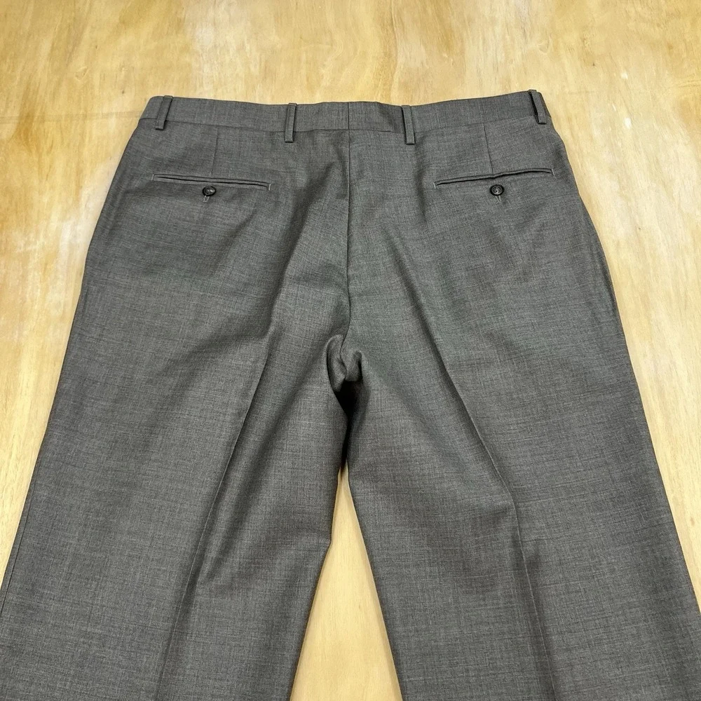 Joseph Abboud Custom Suit Mens 44L Long Wool Pleated Pants 37x30 Tan